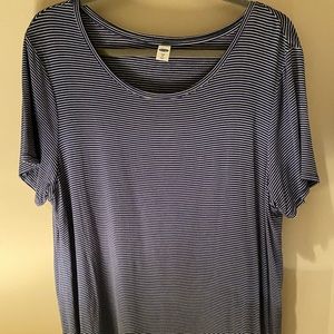 EUC navy and white striped shirt XL